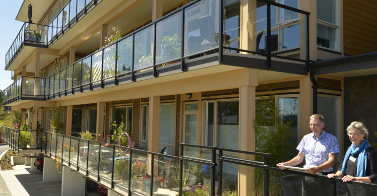 Harbourside balconies in summer Harbourside balconies in summer